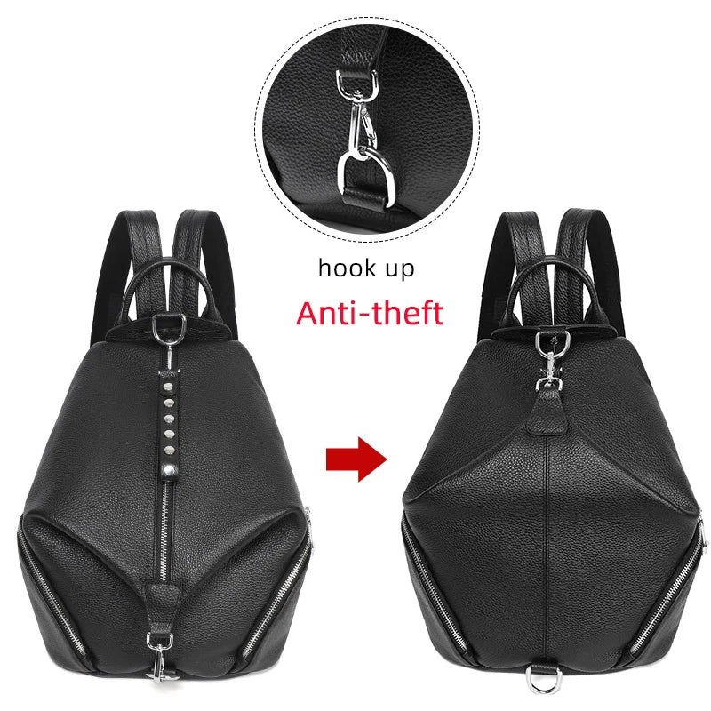 Anti-theft Women Leather Travel Backpacks