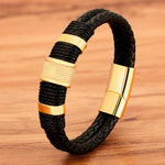 Men's Leather Rope Wrap Bracelet