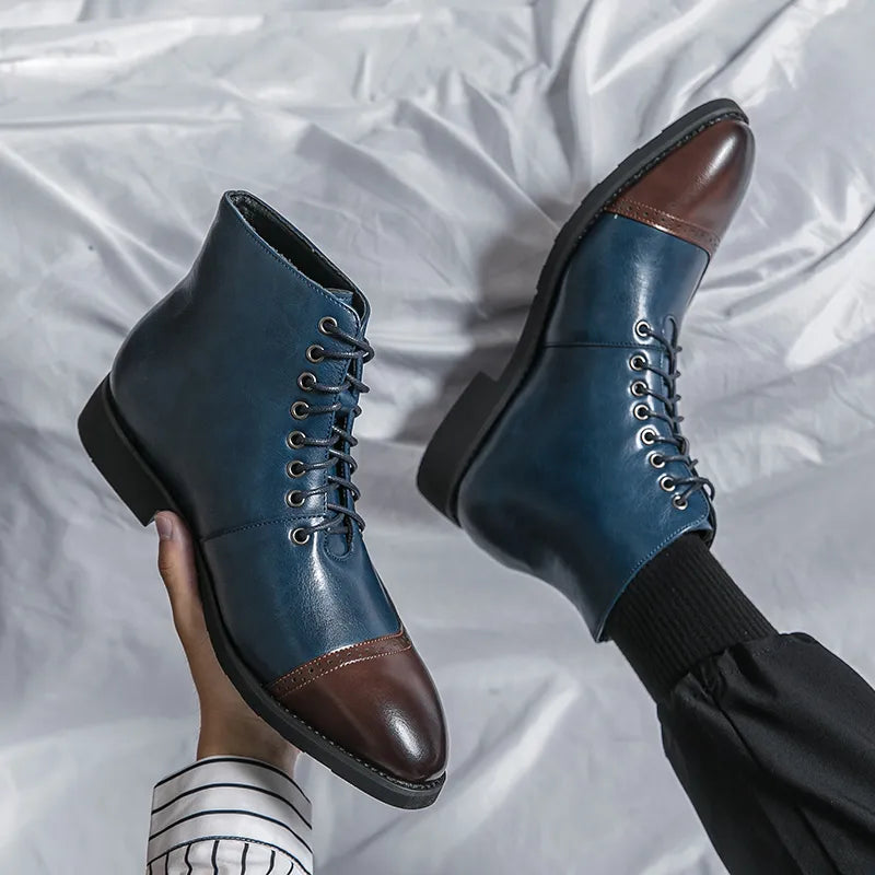 Fashion Short Blue Boots for Men