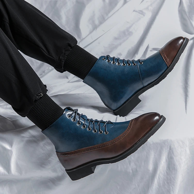 Fashion Short Blue Boots for Men