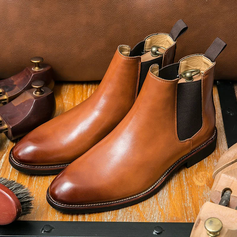 Men Genuine Leather Chelsea Shoe