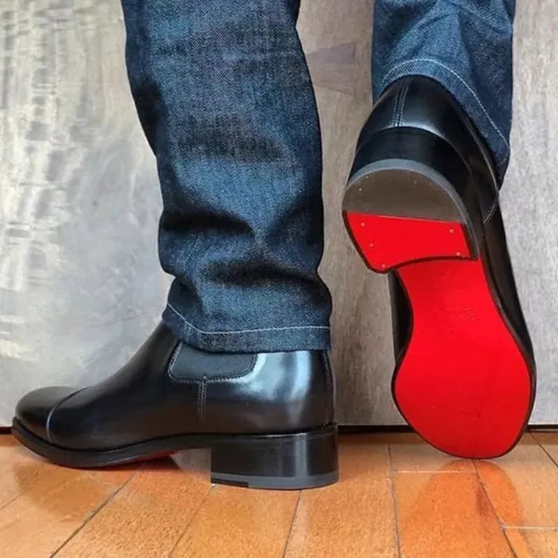 Red Bottom Chelsea Boots for Men